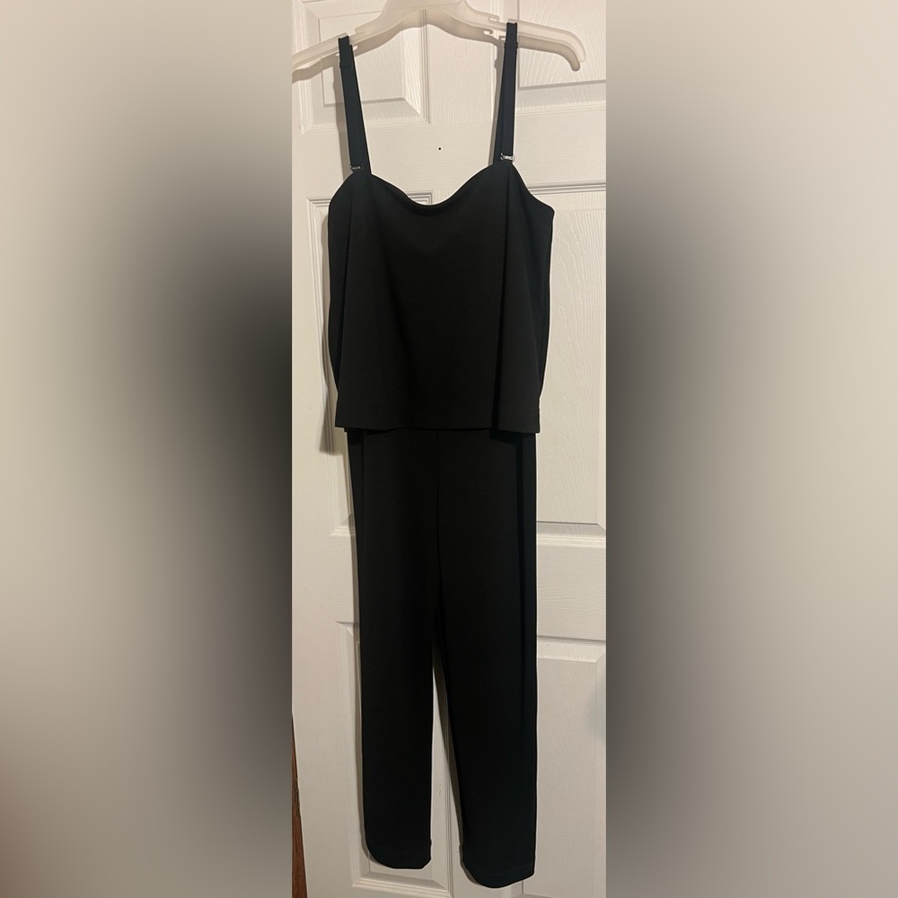 Rachel Roy XXL black jumpsuit pre-owned can be worn with straps or without